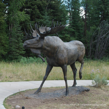 Westmetall Gartendekoration Wildlife Bronze im Freien Hirsch große Tierstatuen